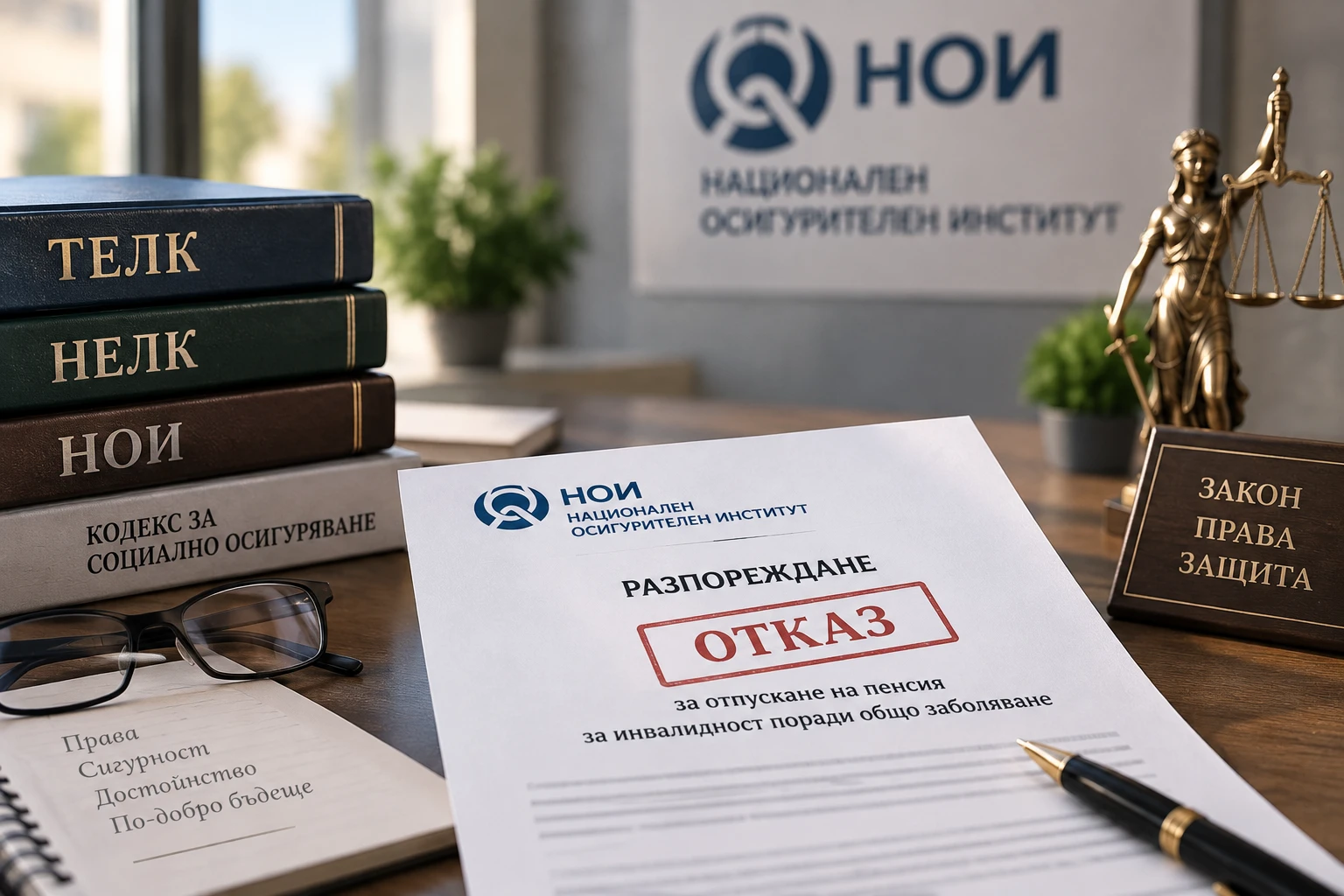 Отказ на НОИ за инвалидна пенсия – обжалване, срокове и защита