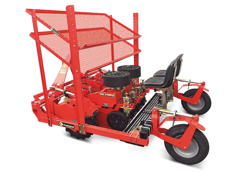 Червена разсадо-посадъчна машина, марка CHECCHI & MAGLI, модел DUAL 12 COMPACT