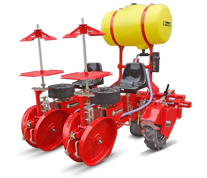 Червена разсадо-посадъчна машина от марка CHECCHI & MAGLI, модел TEXDRIVE BEST