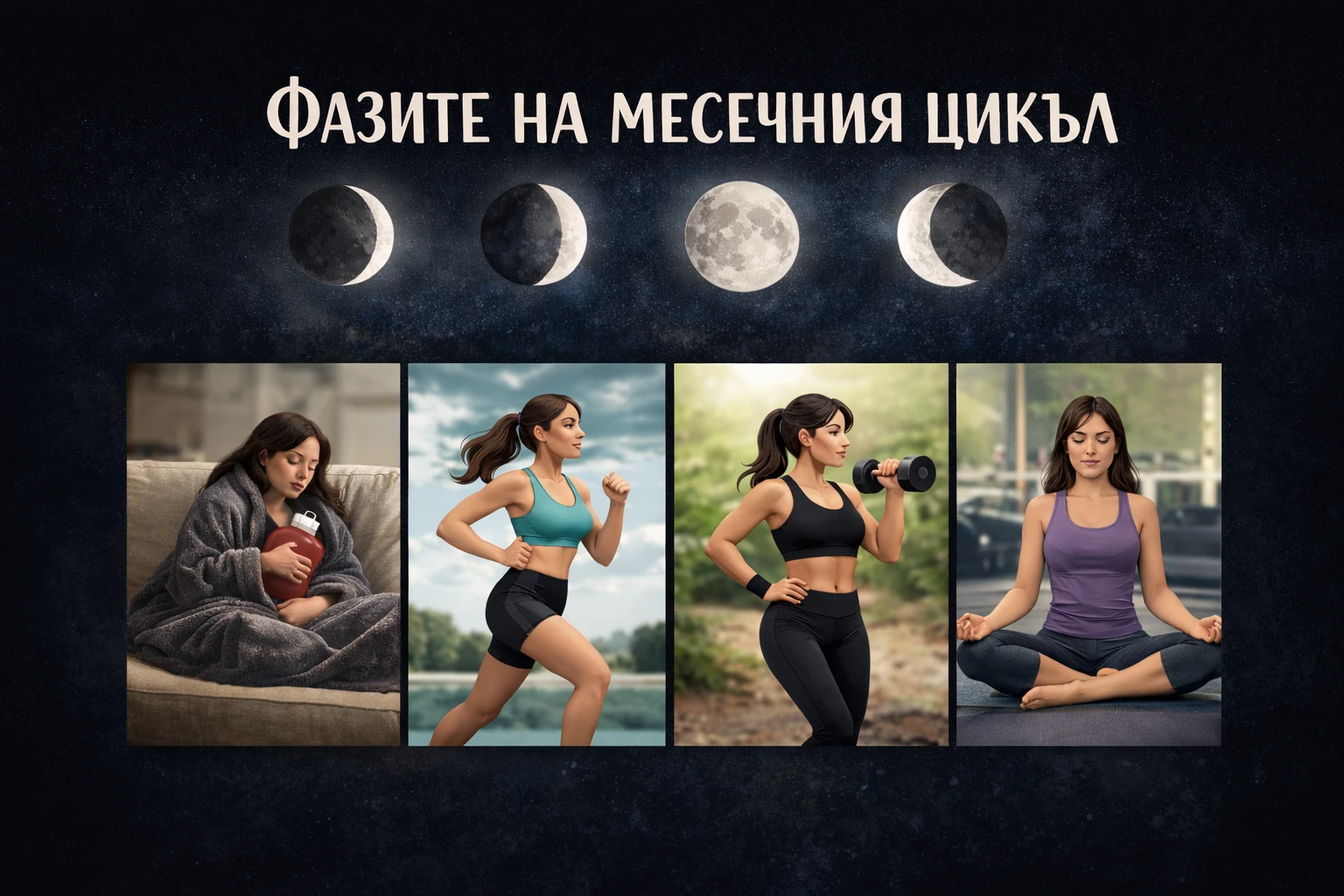 Фазите на месечния цикъл и как да съчетаем режима на хранене и тренировки