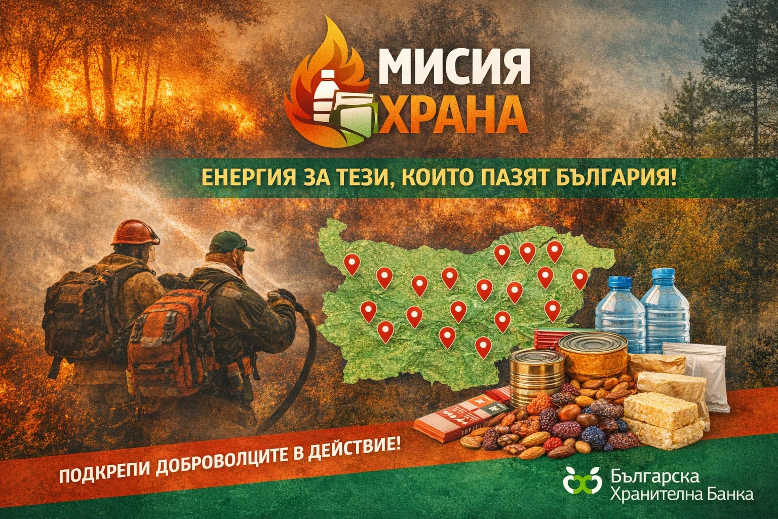 Кампания "Мисия Храна" набира дарения на храни и напитки за доброволците при извънредни ситуации