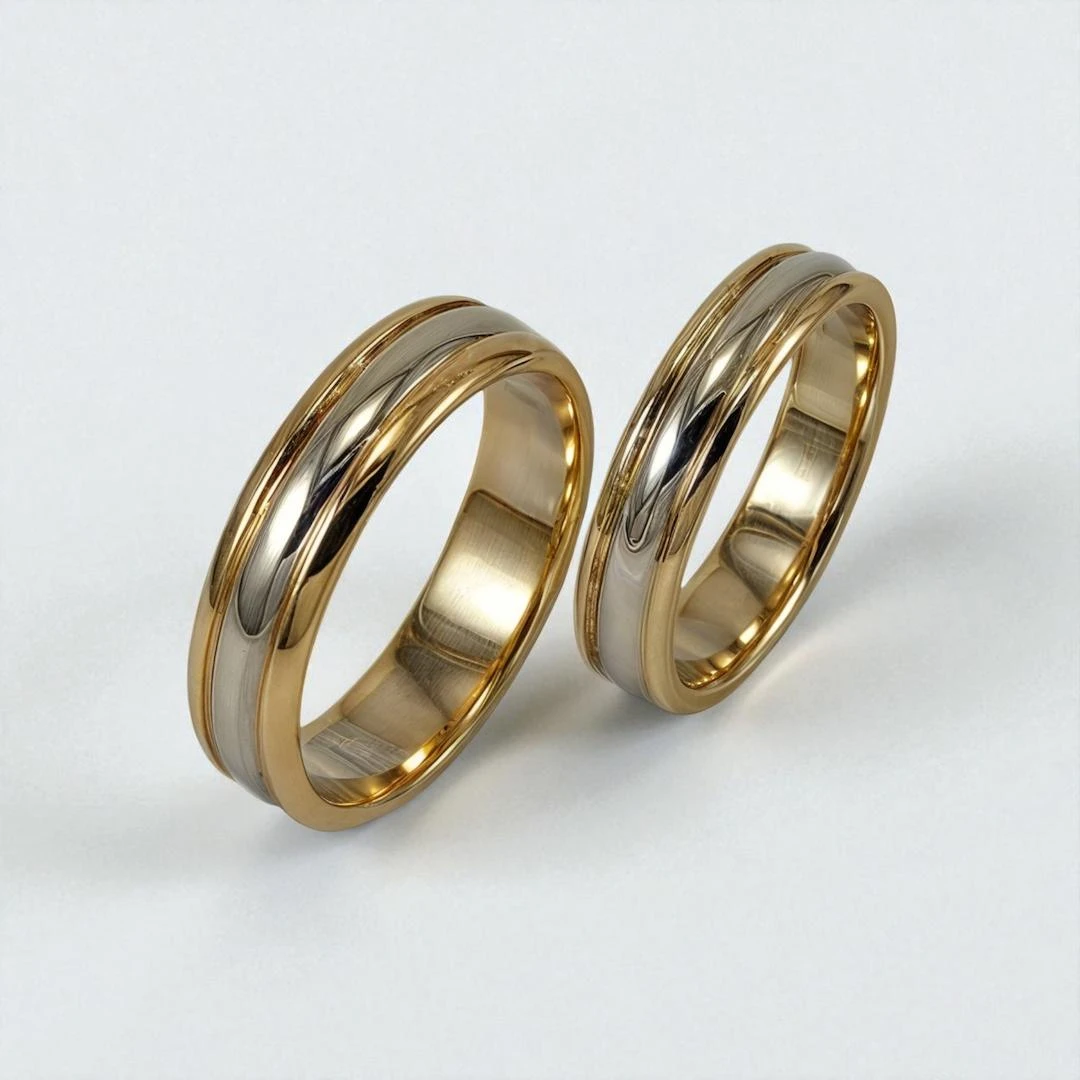 Халки с два цвята злато – дизайнерска линия Bimora