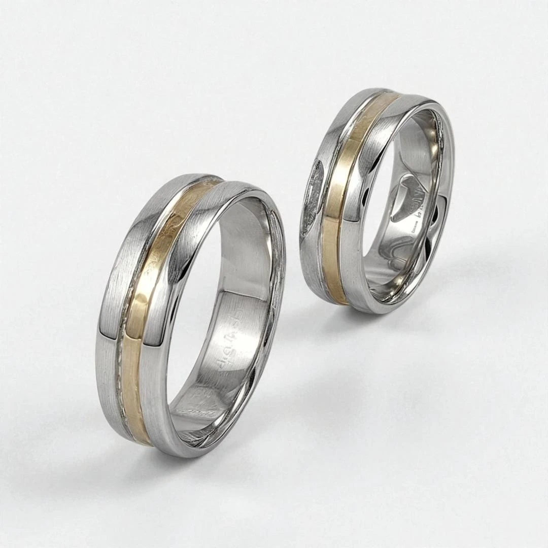 Брачни халки по поръчка от бяло злато 14 карата – София