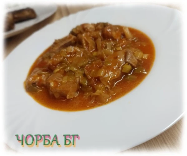 Свинска кавърма с праз