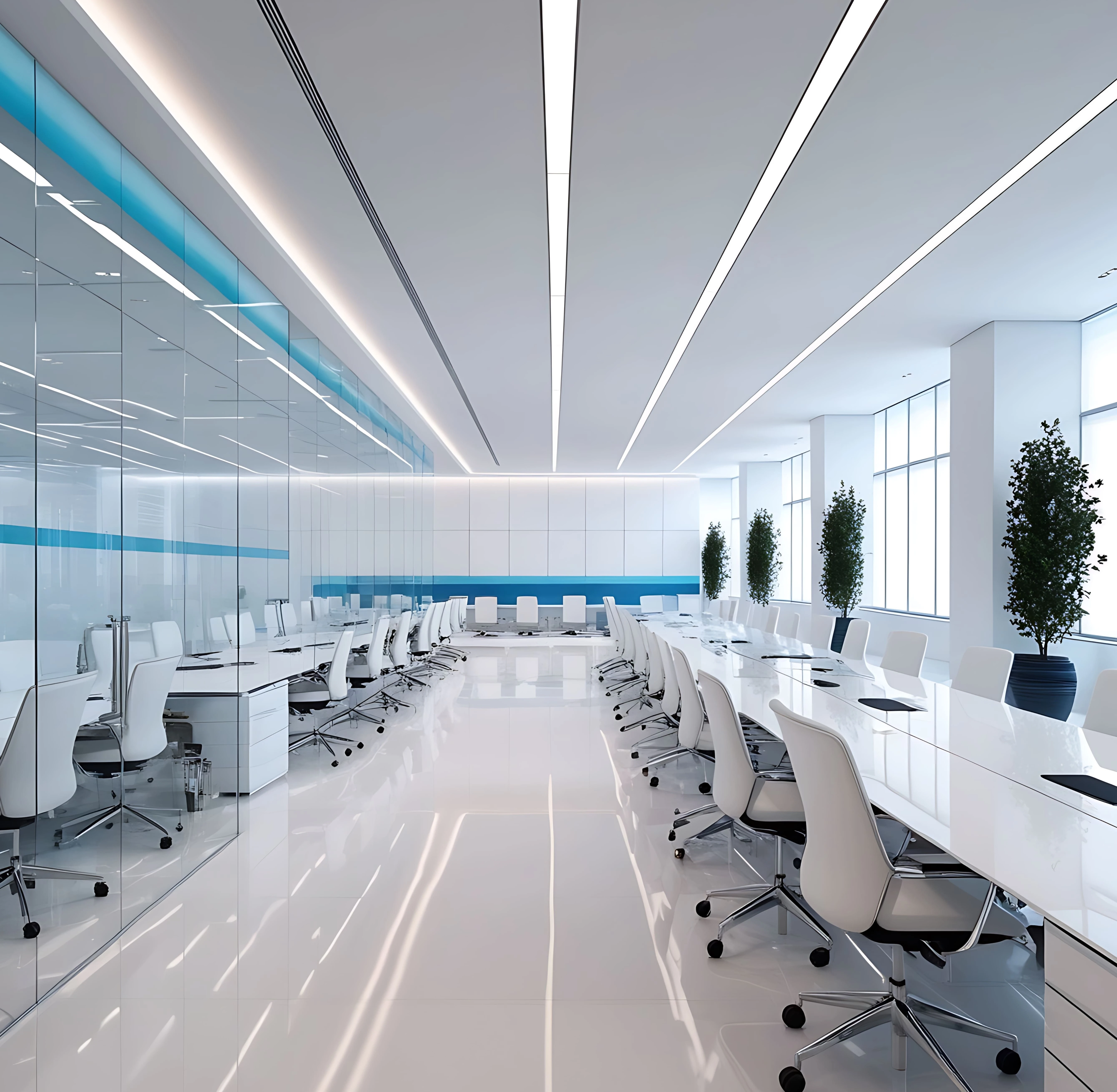 Модерна заседателна зала с чистота и ред – идеална за общи събрания на етажната собственост, организирани професионално от домоуправител DJ на domoupravitel.site.