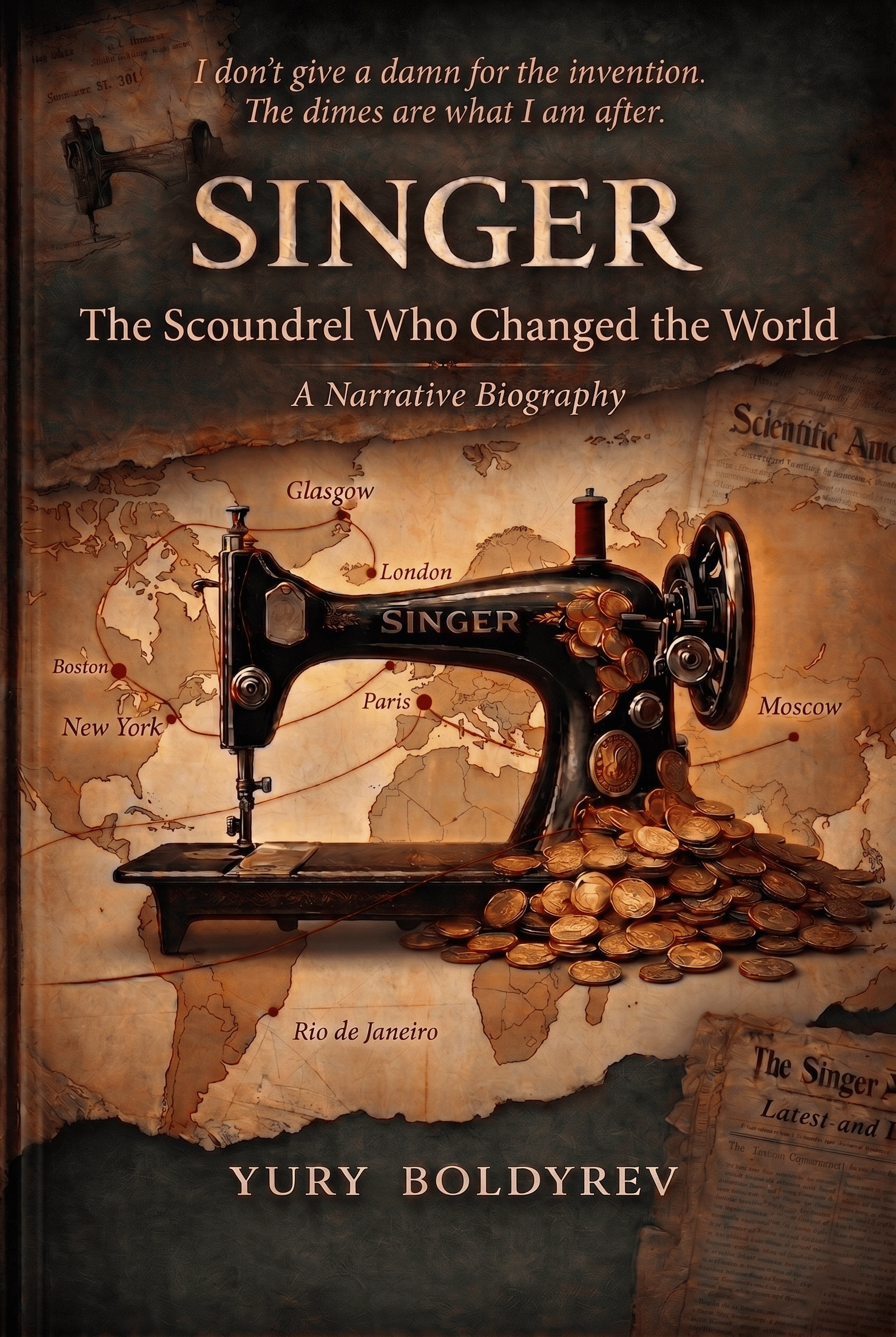 Book cover of SINGER: The Scoundrel Who Changed the World by Yury Boldyrev.