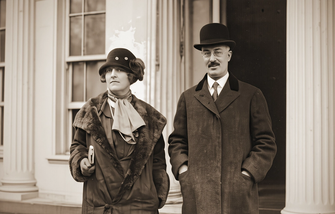 Winnaretta Singer and Prince Edmond de Polignac in Paris, shortly after their marriage of December 1893. She was twenty-eight; he was fifty-nine — a French aristocrat, amateur composer, and grandson of Charles X's prime minister. Both homosexual, theirs was a celebrated mariage blanc of friendship and shared artistic devotion. From the income Winnaretta inherited from her father's sewing-machine fortune, they built one of the most influential musical salons in Europe.