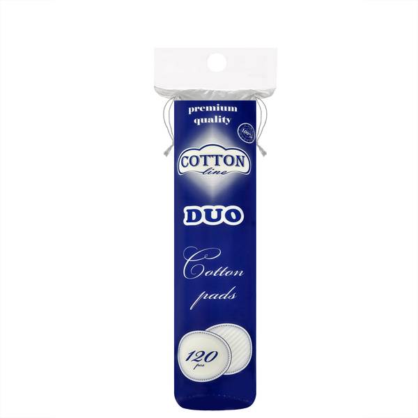 Тампони за почистване на грим - COTTON Line DUO 120бр Тампони за почистване на грим - COTTON Line DUO 120бр