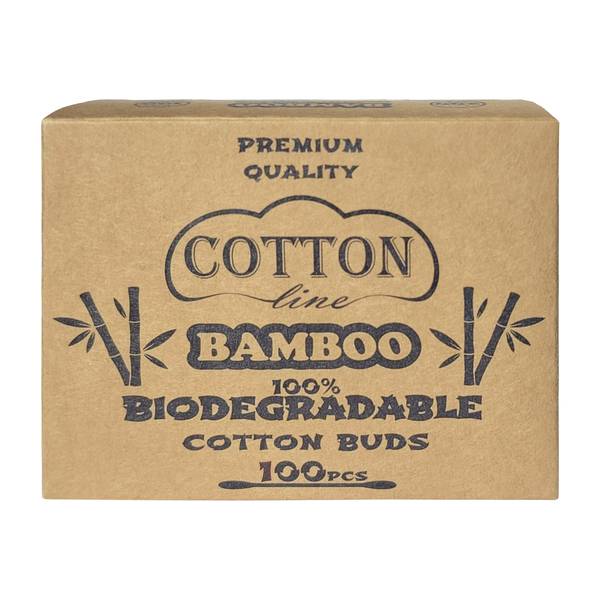 100% Биоразградими бамбукови клечки за уши - COTTON Line BAMBOO 100бр