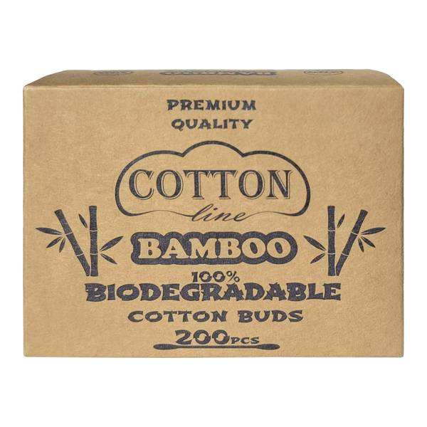 100% Biodegradable bamboo stick cotton buds - COTTON Line BAMBOO 200pcs