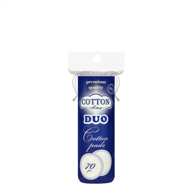 Тампони за почистване на грим - COTTON Line DUO 70бр