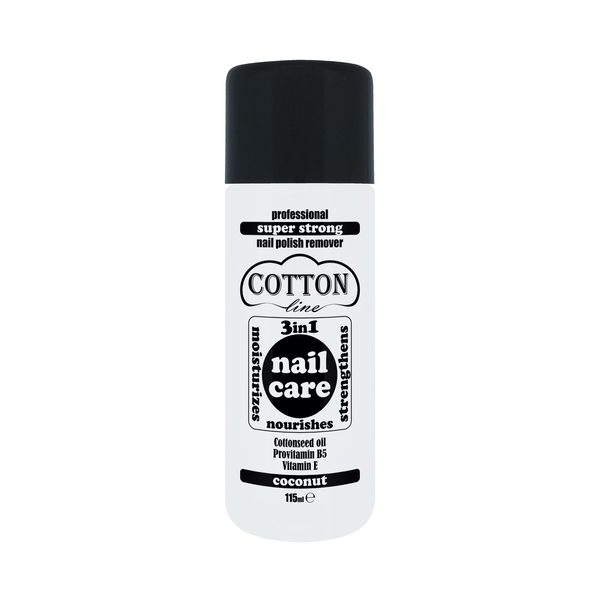 Професионален СУПЕР СИЛЕН лакочистител COTTON Line NAIL CARE 3в1 115мл КОКОС Професионален СУПЕР СИЛЕН лакочистител COTTON Line NAIL CARE 3в1 115мл КОКОС