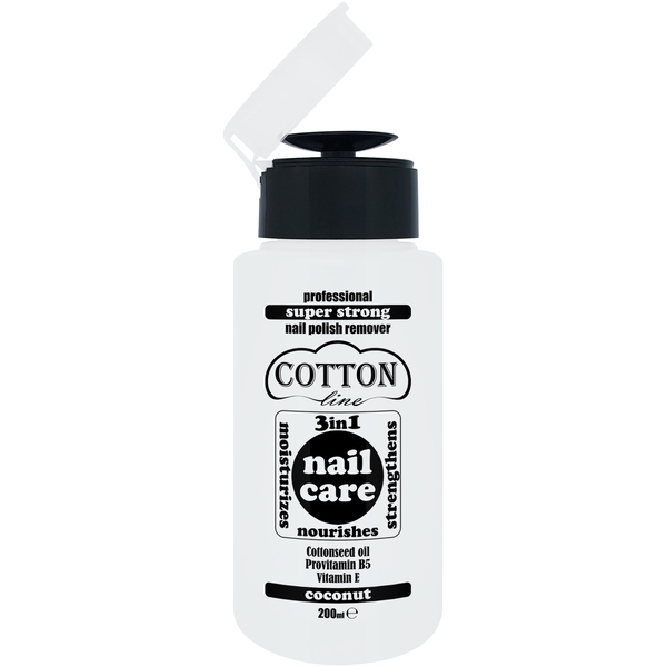 Професионален СУПЕР СИЛЕН лакочистител COTTON Line NAIL CARE 3в1 200мл с помпа КОКОС Професионален СУПЕР СИЛЕН лакочистител COTTON Line NAIL CARE 3в1 200мл с помпа КОКОС