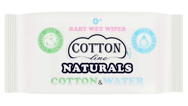 Натурални бебешки мокри кърпички - COTTON Line NATURALS 50бр