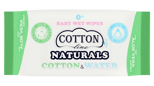 Natural baby wet wipes - COTTON Line NATURALS 50pcs with ALOE VERA extract