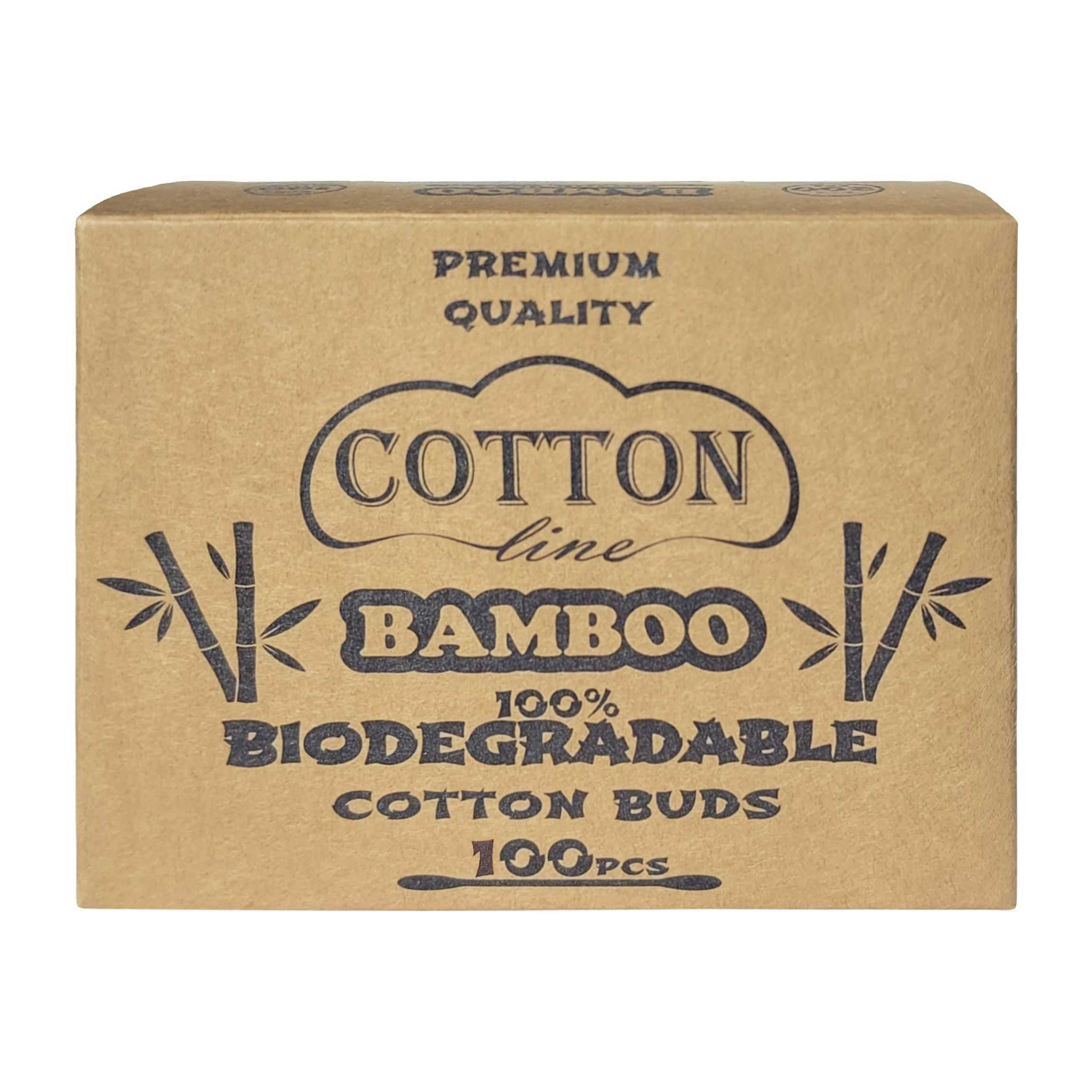 100% биоразградими бамбукови клечки за уши - COTTON Line BAMBOO 100бр