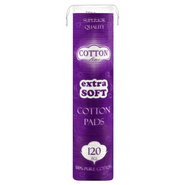 Тампони за почистване на грим - COTTON Line EXTRA SOFT 120бр