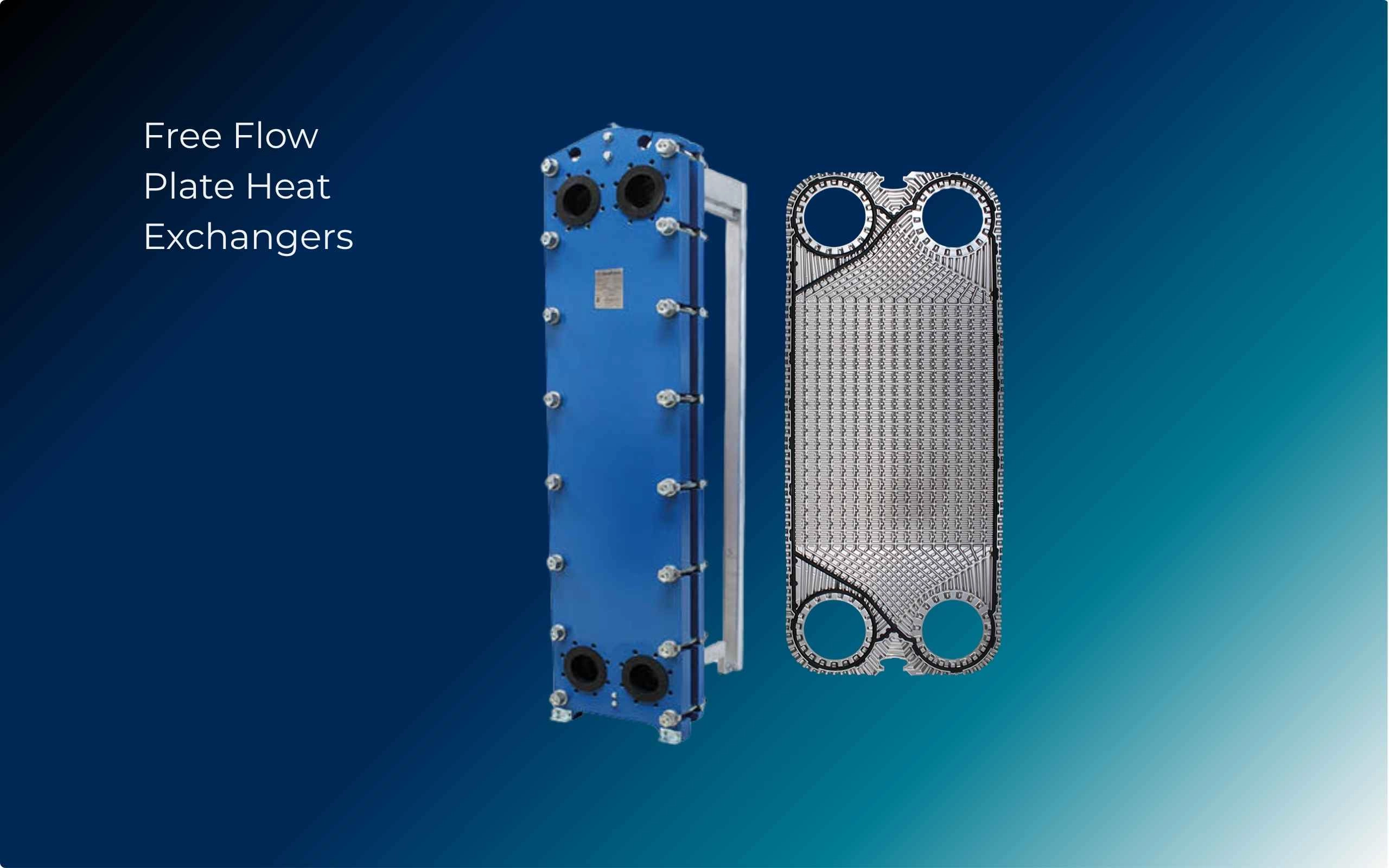 Free Flow plate heat exchanger with wide channels.