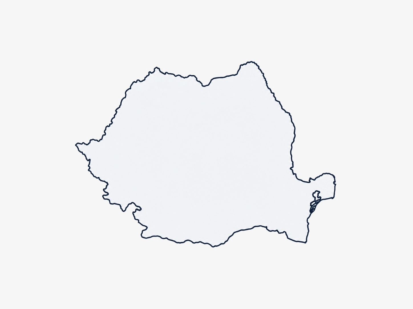 Карта на Румъния като регион на обслужване от KONTECH Ltd.