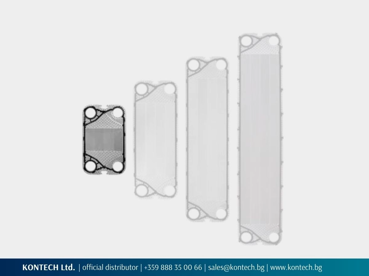 SonFlow SF61 plate with gasket highlighted among the four plate sizes in the SF60 series.