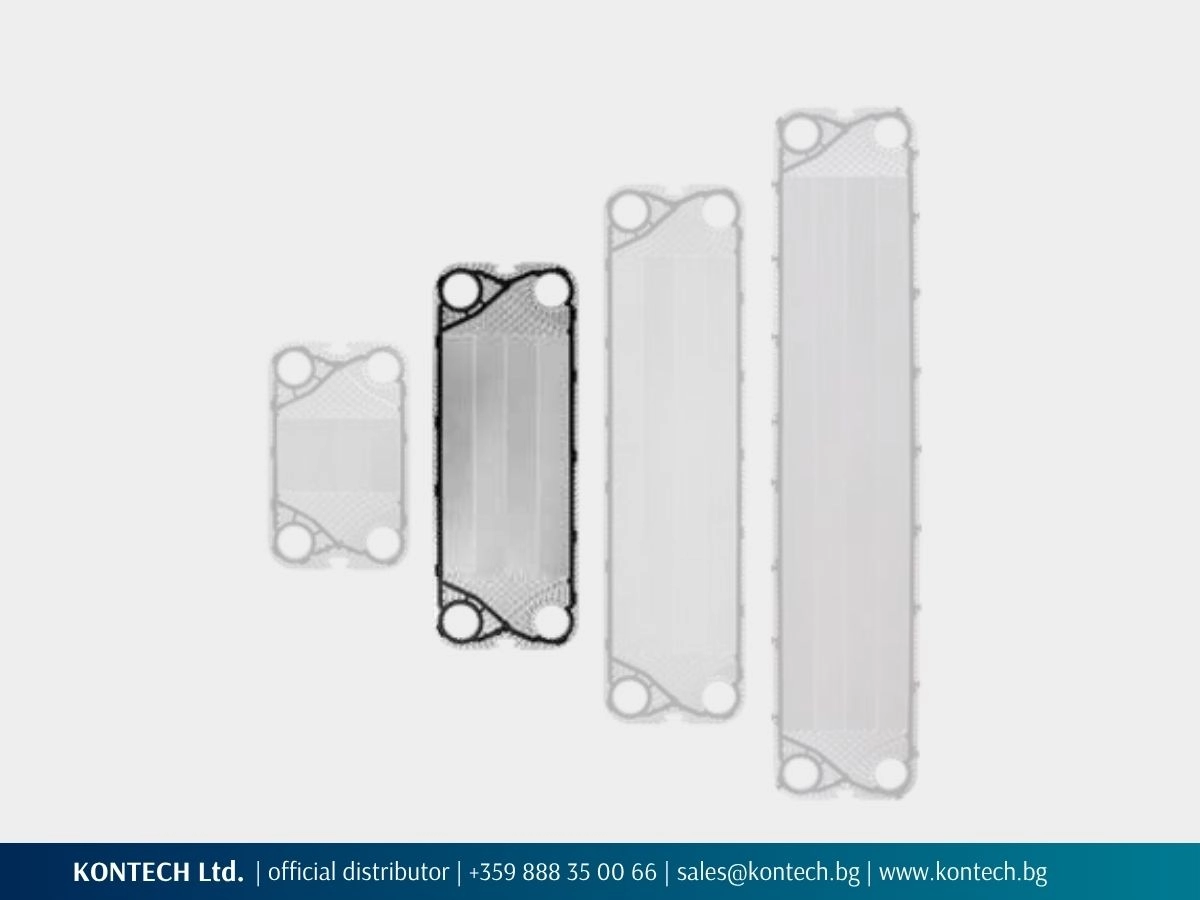 SonFlow SF62 plate with gasket highlighted among the four plate sizes in the SF60 series.