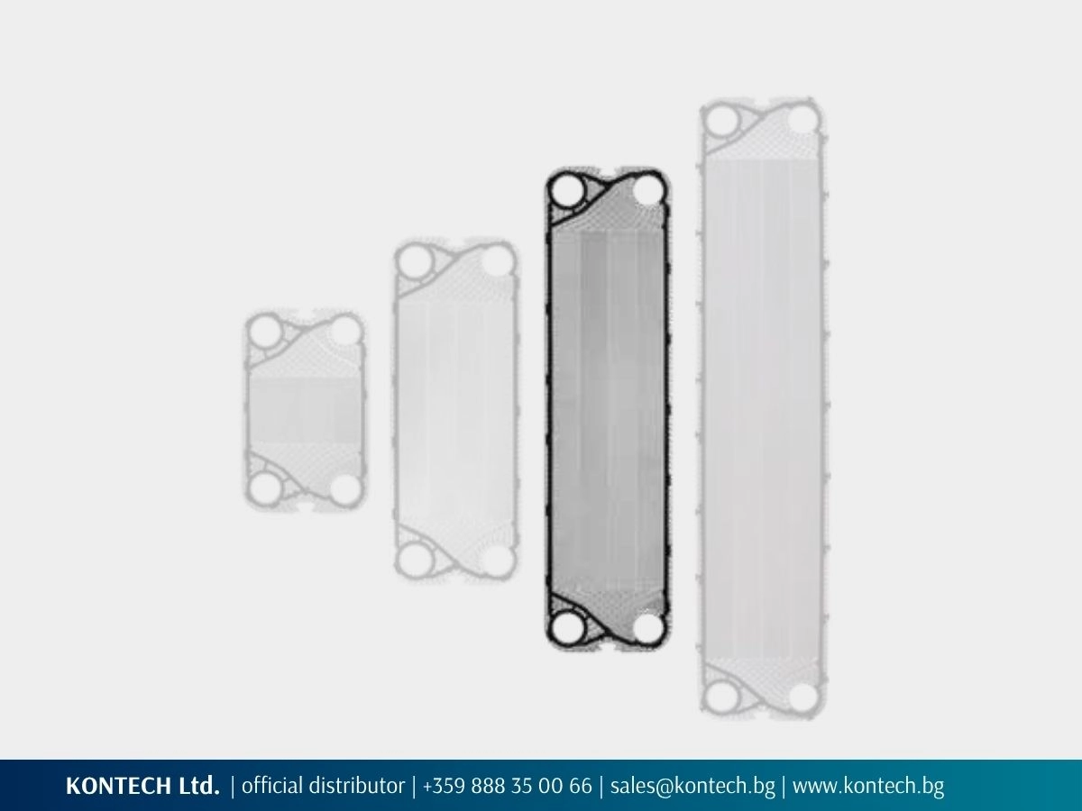 SonFlow SF63 plate with gasket highlighted among the four plate sizes in the SF60 series.