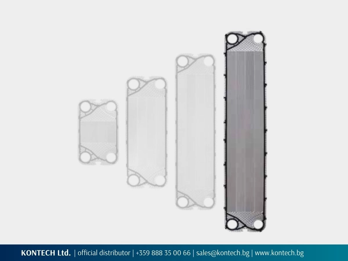 SonFlow SF64 plate with gasket highlighted among the four plate sizes in the SF60 series.