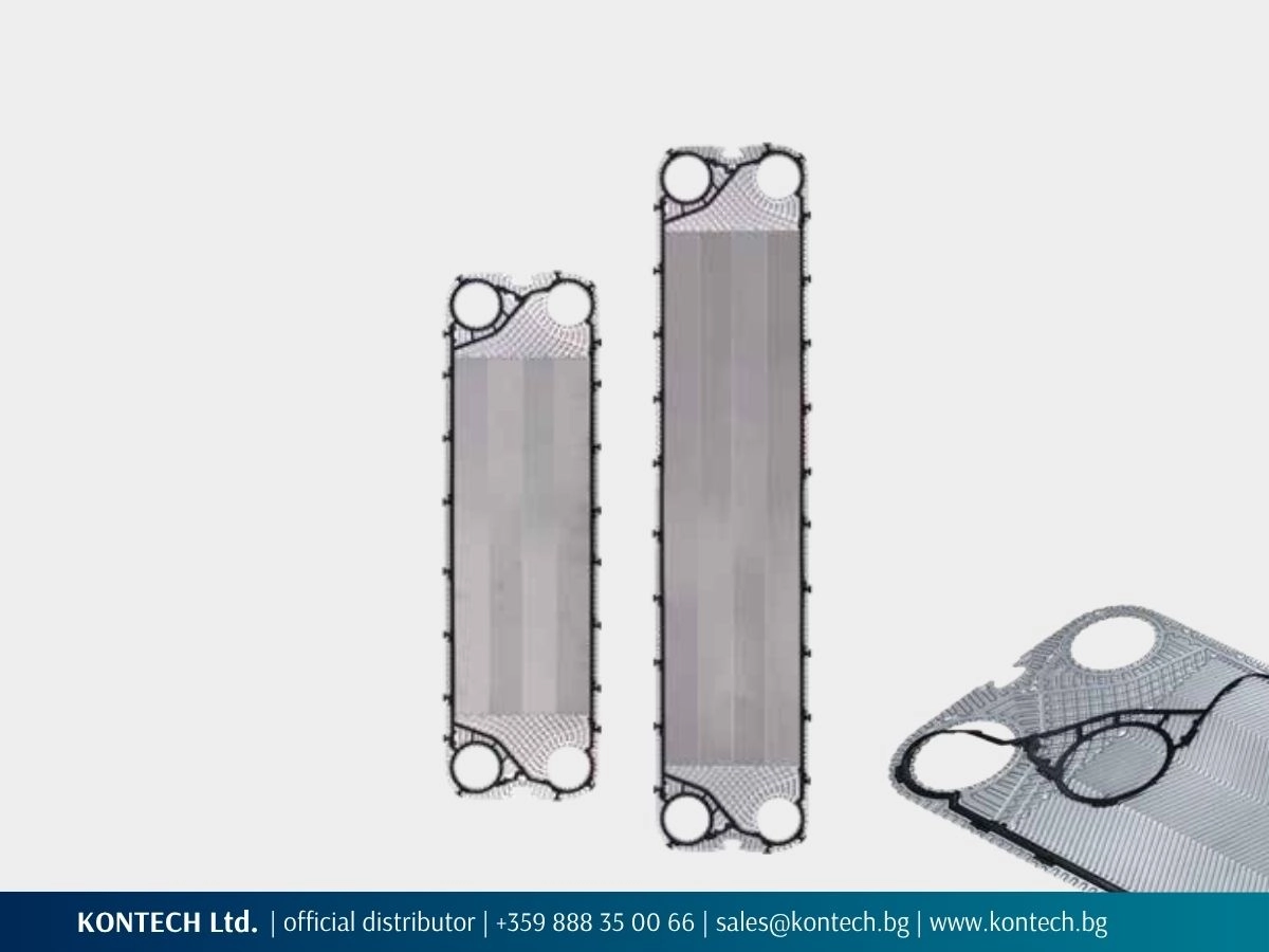 SonFlow SF106HE and SF107HE plates of different heights, with a plate and gasket detail.
