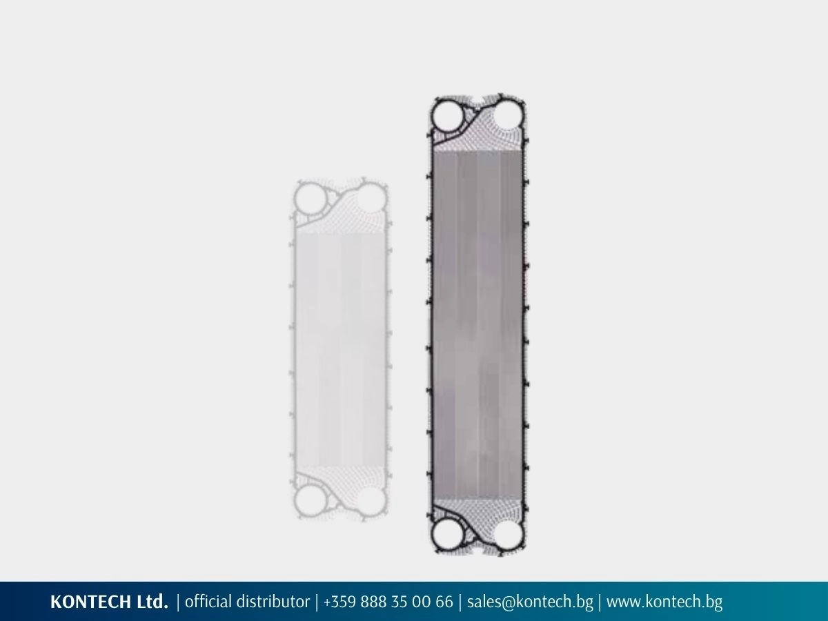 SonFlow SF107HE plate, 377 × 1713 mm, with four Ø104 mm ports.