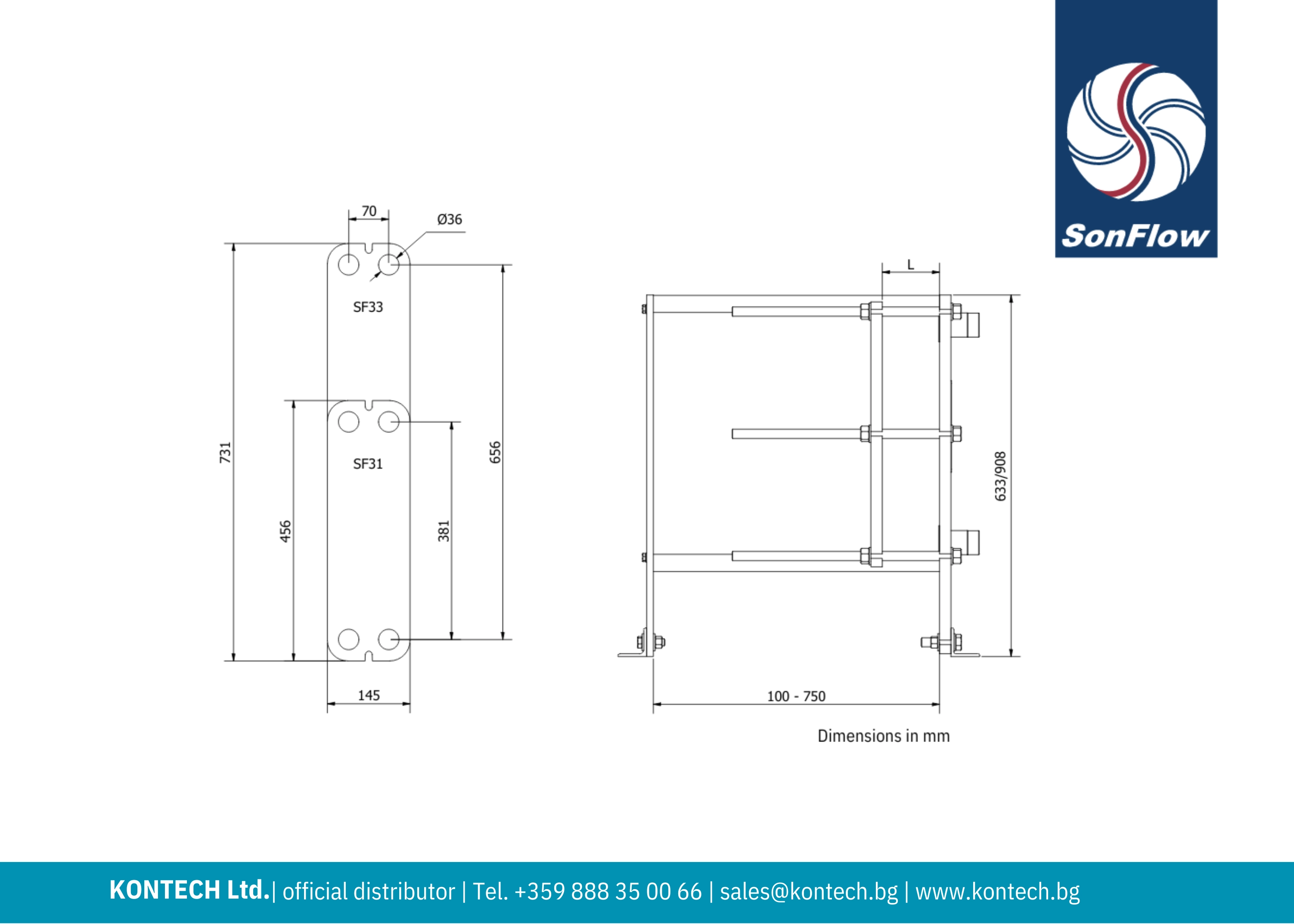 SonFlow SF31 drawing, SonFlow SF33 drawing