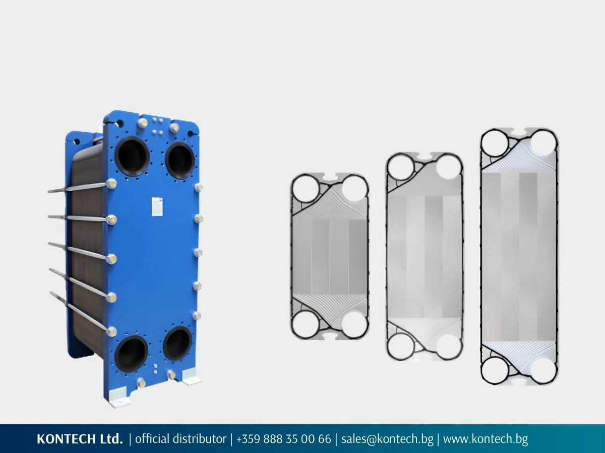 SonFlow SF250 heat exchanger with a blue frame and plates in three different heights