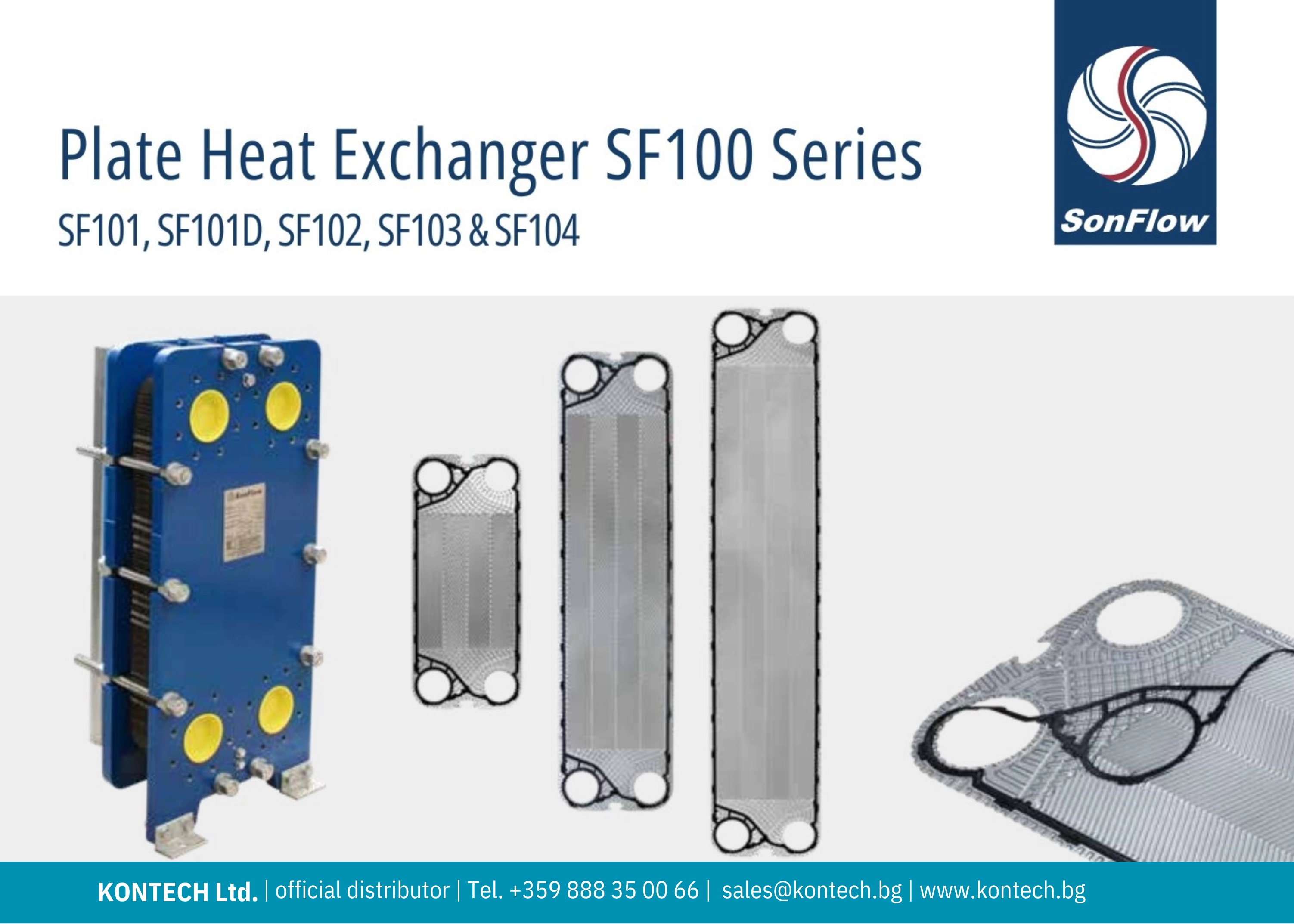 SonFlow SF101 heat exchanger, SonFlow SF101D heat exchanger, SonFlow SF102 heat exchanger, SonFlow SF103 heat exchanger, SonFlow SF104 heat exchanger