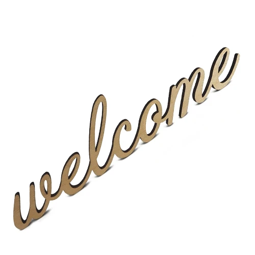Лазерно изрязан надпис Welcome от дърво Лазерно изрязан надпис Welcome от дърво