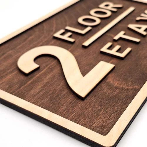 Табела за етаж с обемни надписи