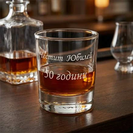 Подарък гравирани стъклени чаши с име или лично послание