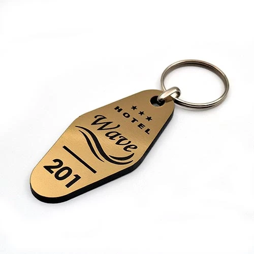 Елегантен акрилен ключодържател с лого и номер на стая