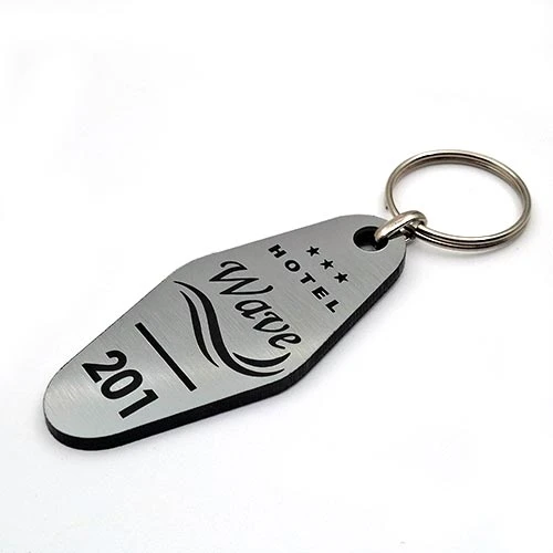 Елегантен акрилен ключодържател с лого и номер на стая