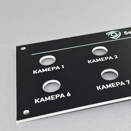 Лицев панел за оборудване от черен акрил