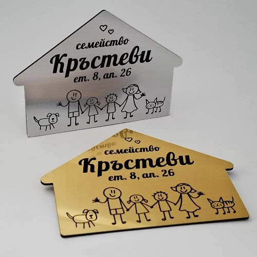 Табелки за входна врата с форма на къщичка