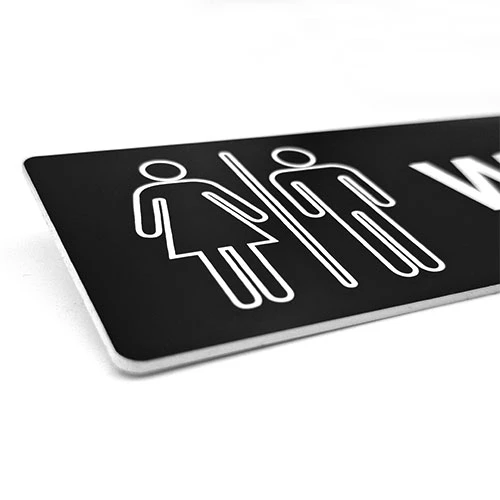 Табела за тоалетна от черен акрил WC Мъж и Жена