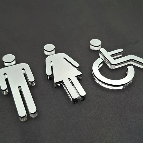 Обемни стилизирани символи за санитарни помещения