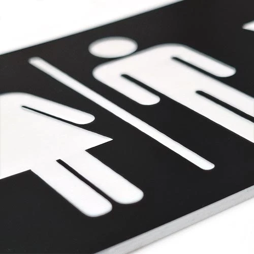 Табела за тоалетна от черен акрил WC Мъж и Жена