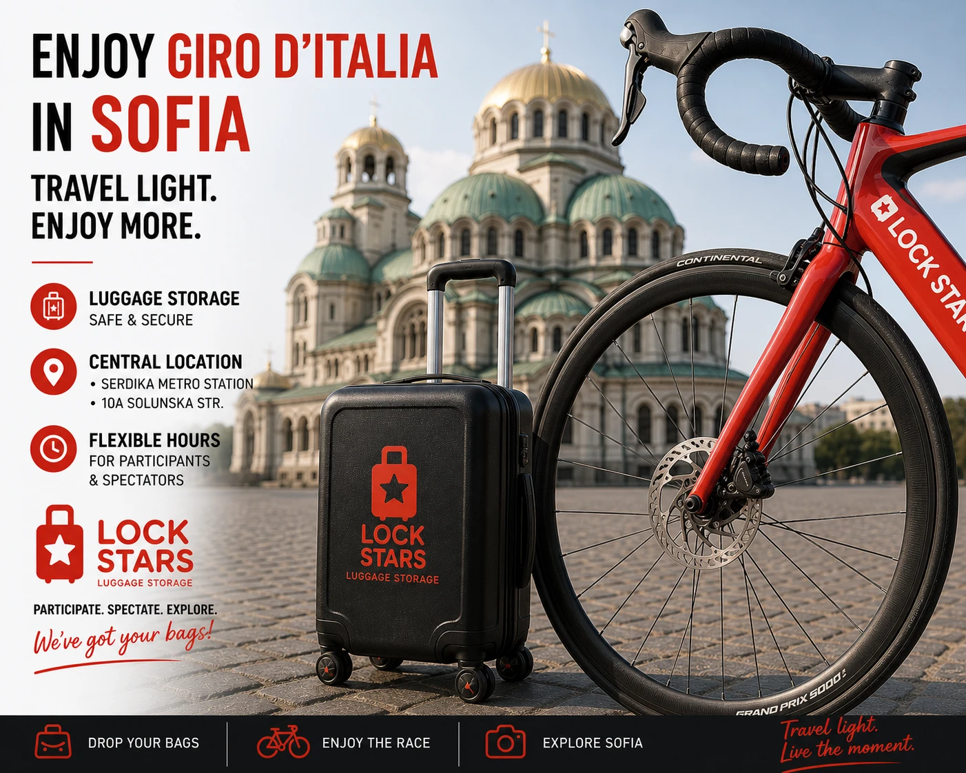 Giro d’Italia 2026 Sofia luggage storage LockStars