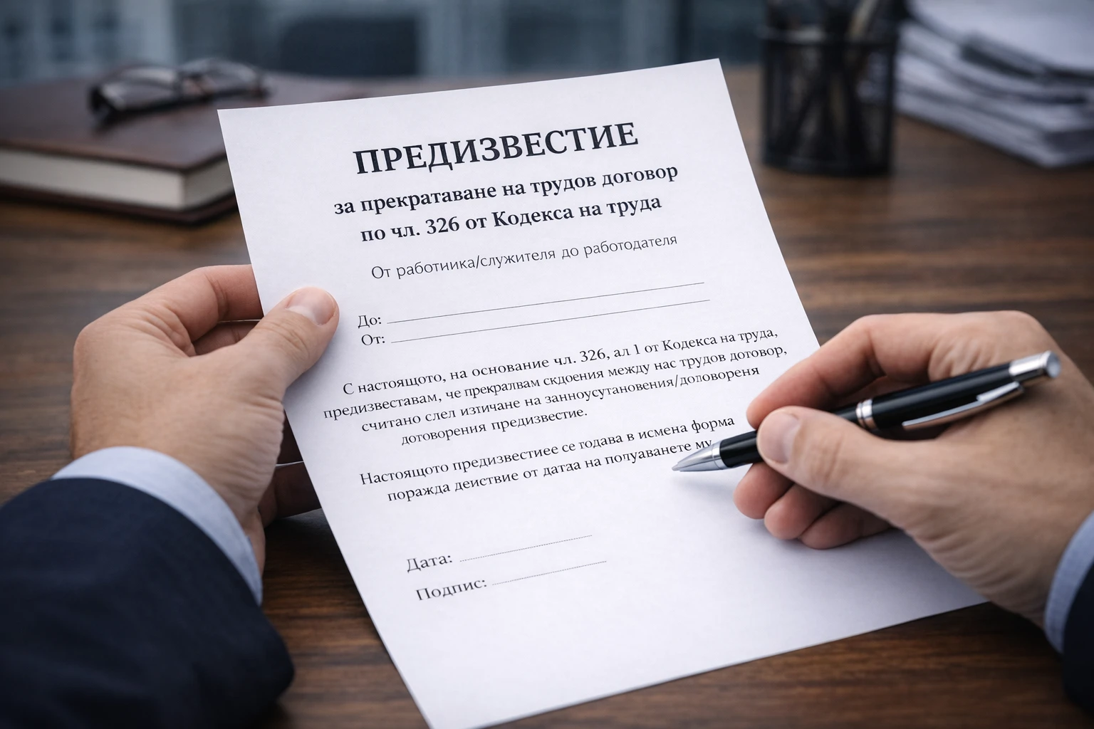 Прекратяване на трудовия договор с предизвестие по чл. 326 КТ