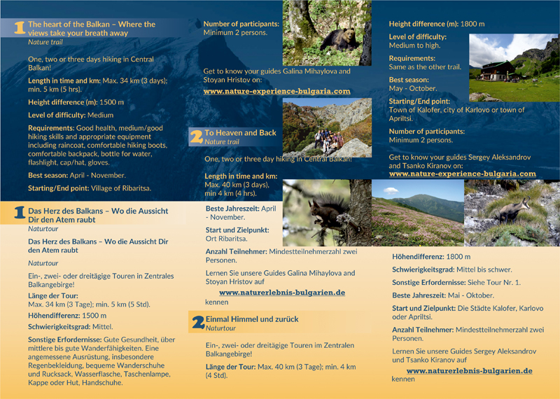 Leaflet Central Balkan Nature Park