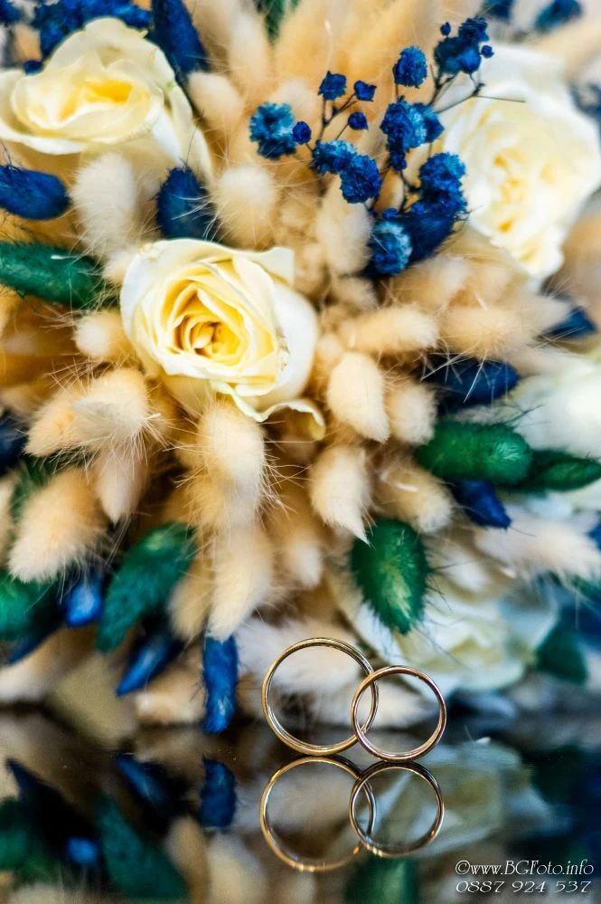 Сватбена украса в Бохо стил, в синьо 