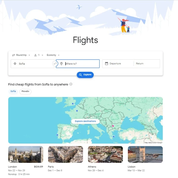 Google Flights вече може да ви помогне бързо да намерите най-евтиния полет