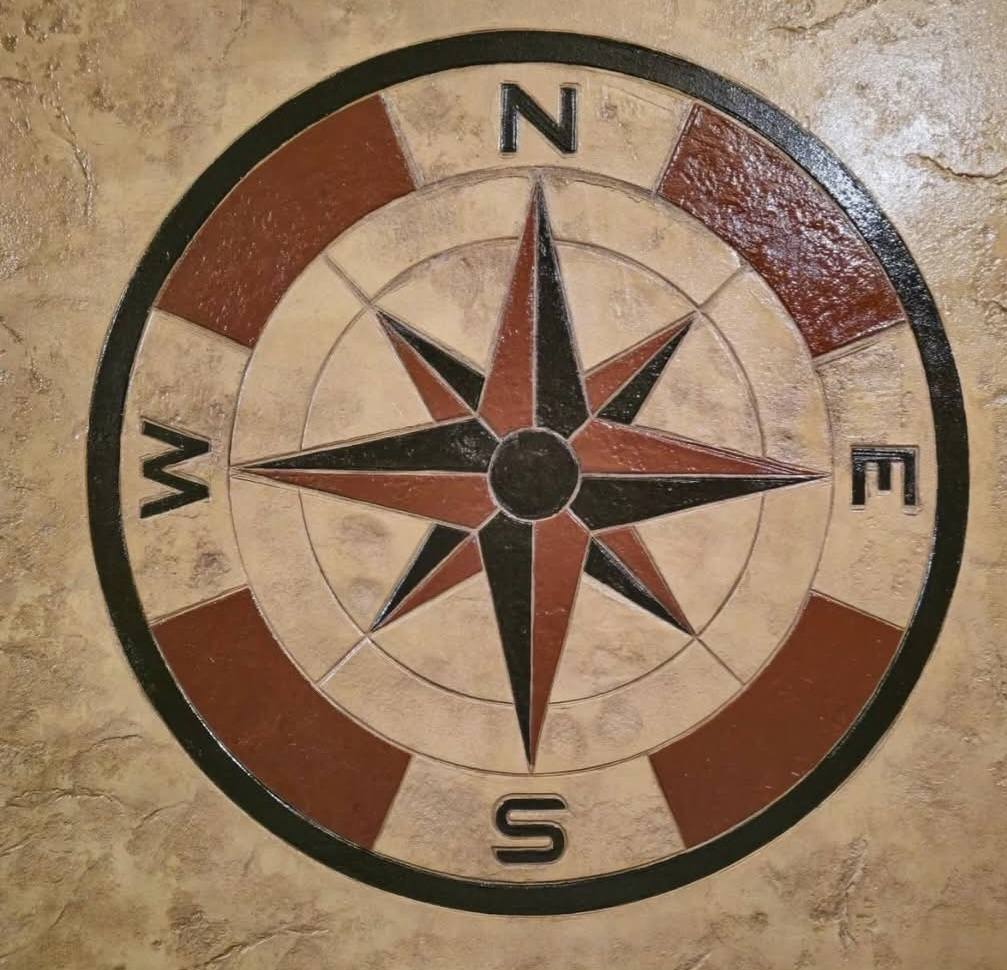 Щампован бетон орнамент Компас