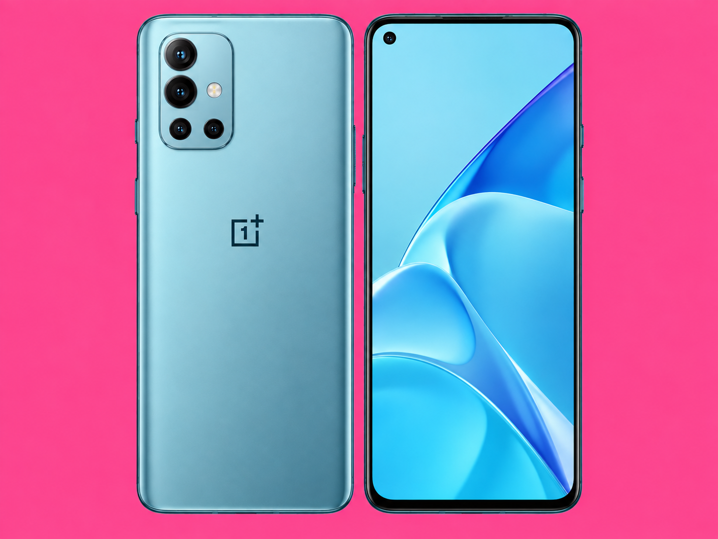 Ремонт на OnePlus 9 — изглед отпред и отзад