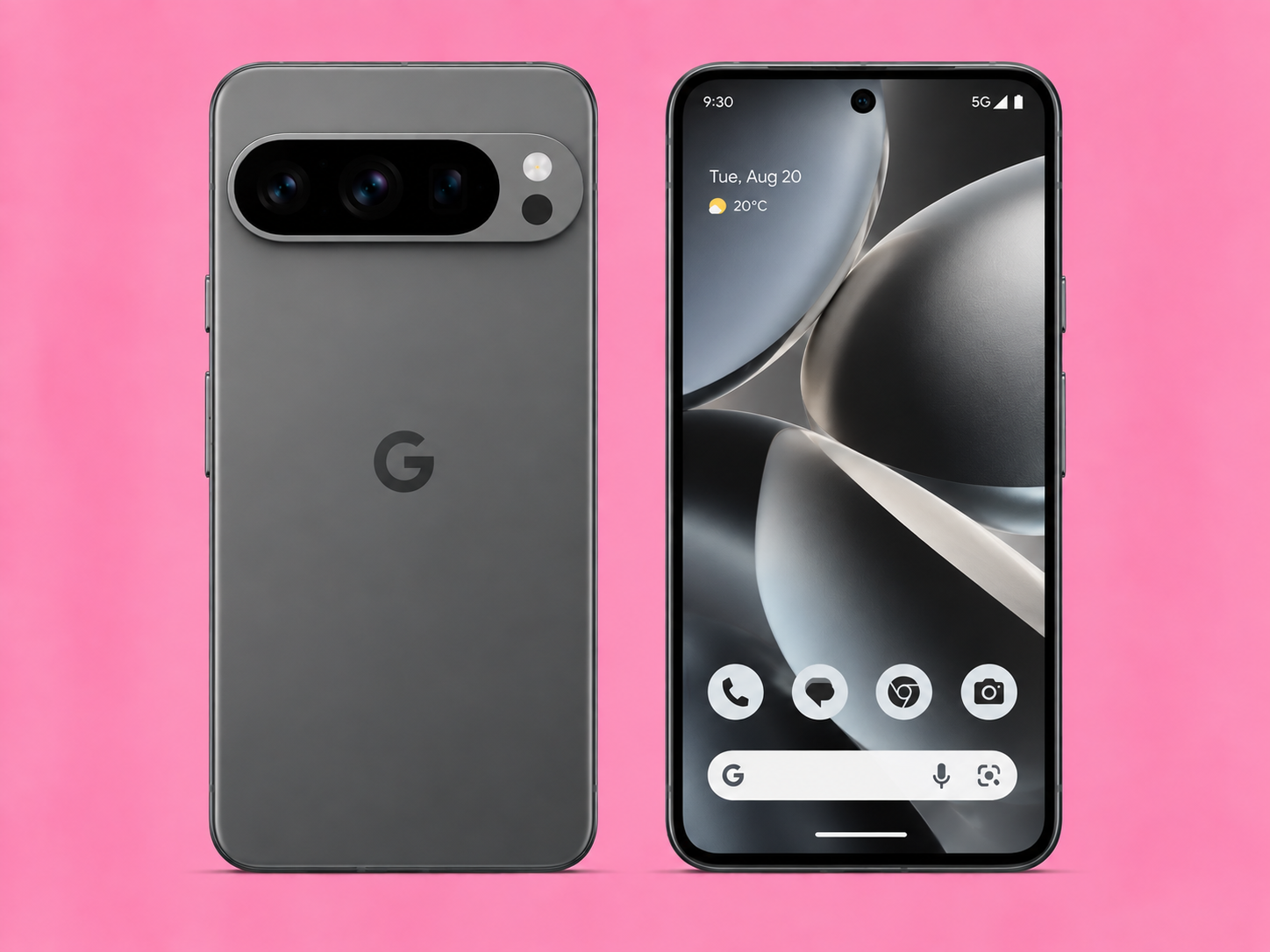 Ремонт на Google Pixel 10 — изглед отпред и отзад